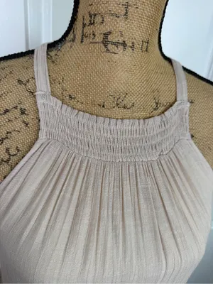 Listicle Size S Beige Ruffle Tiered Boho Maxi Dress Rayon Blend thumbnail 9