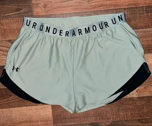 Under Armour Women's Sage and Black Athletic Shorts thumbnail 1