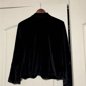 Coldwater Creek Black Velvet Floral Jacket thumbnail 5