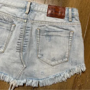 One Teaspoon One X Junkyard Denim Mini Skirt in Phoenix Size 25 Distressed Light thumbnail 9