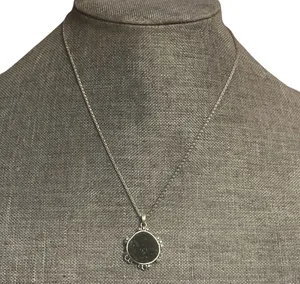 Lucky Brand Black Druzy Stone Pendant Necklace thumbnail 1