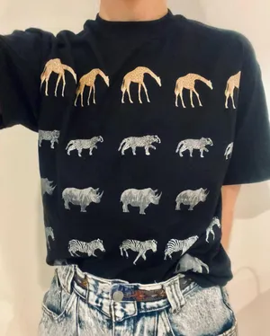 jlm the fashion group animal print shirt / made in usa / medium thumbnail 1