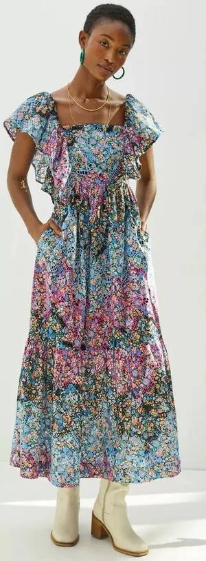 ANTHROPOLOGIE Clementina Eyelet Maxi Dress thumbnail 1