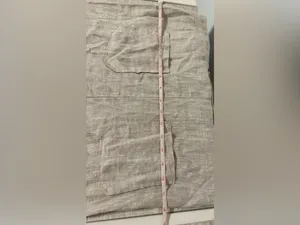 Linen Fairytales 100% Linen Oatmeal Overalls Jumpsuit XS Lantern Leg Lagenlook thumbnail 6