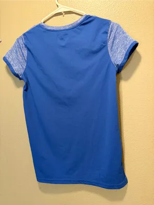 Champion Womens Athletic T-Shirt Royal Blue Heathered High Low Mesh Hem Size XS thumbnail 2