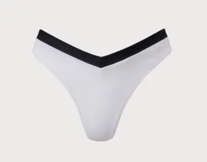 BERLOOK White Contrast Trim Triangle Bikini Top AND BOTTOM 55 thumbnail 9