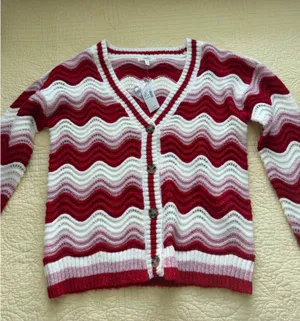 💕 Pink & Red Chevron Cardigan Maurice’s 💕 thumbnail 1