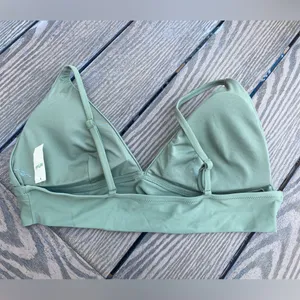 NWT aerie XXL triangle olive green triangle padded bikini top thumbnail 5
