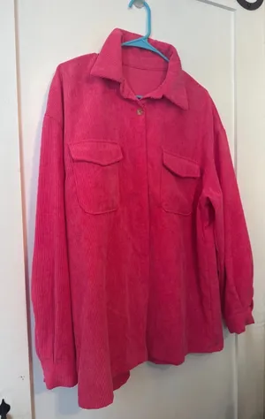 Large Hot pink button up thumbnail 1
