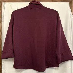 NEW Athleta Womens XL Spiced Cabernet Heather Cozy‎ Karma Funnel Neck Sweatshirt thumbnail 2