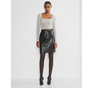 Aritzia TEN Ivory Lace Long Sleeve Bodysuit Medium Romantic Coquette Balletcore thumbnail 7