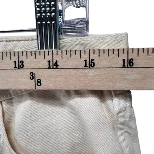 Free People We The Free Jeans Womens 27 Cream Tapered Leg Five Pocket Raw‎ Hem thumbnail 5