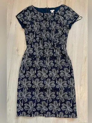 J. crew blue floral dress thumbnail 1