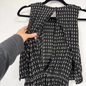 Lulus Black White Printed Tiered Romper Womens S Beachy Casual Summer Sleeveless thumbnail 5