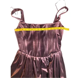 NWT Zara Bloggers Favorite Velvet Corset Mini Dress Maroon Size Medium thumbnail 6