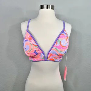 Maaji Periwinkle Parade Reversible Bikini Top In Purple thumbnail 7
