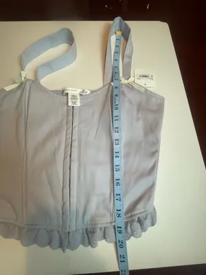 Altar'd State Cotton Corset Top XL Grey Dawn Lace Trim Coquette Balletcore NWT thumbnail 8
