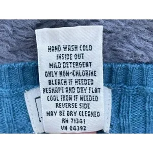 VTG LL Bean Cable Sweater Vest L-REG Wool/Cashmere Cable Knit Teal Green Preppy thumbnail 10