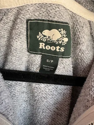 Roots Original Salt & Pepper Full Zip Hoodie Gray Small Organic Cotton thumbnail 4