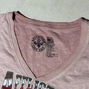 New Women's Affliction SS Desert Ride Pink Biker Tattoo Tee T-Shirt Top SZ M thumbnail 3