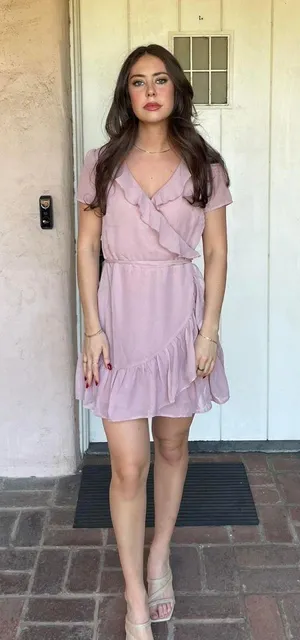 Free People sadie robertson pink ruffle dress sz m thumbnail 2
