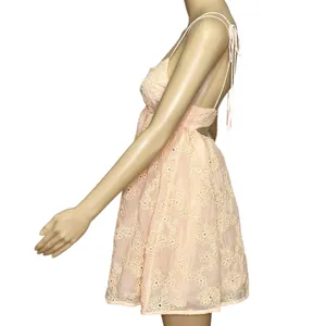 FOR LOVE & LEMONS Frances Cutout Eyelet Mini Dress, Orange, XS thumbnail 8