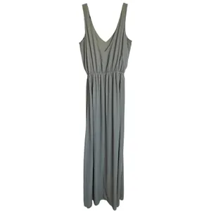 Show Me Your Mumu SMYMM Sz‎ L Kendall Maxi Dress Silver Sage Crisp Slit Flowy thumbnail 5