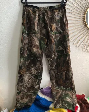 Vintage Winchester Hunting Camo Tactical Pants Baggy Wide Leg Cargos 90s Buckle Adjustable Waistband thumbnail 3