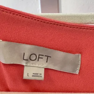 LOFT Peach Sleeveless Drawstring Waist Ruffle Hem Dress Coral Pink Sz Large Soft thumbnail 7