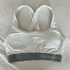 Under Armour Women's White and Gray Sports Bra thumbnail 1