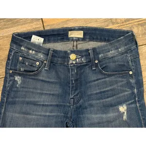 Mother The Looker Hillbilly Heart Skinny Jeans Low Rise Fray Hem‎ USA Size 26 thumbnail 5