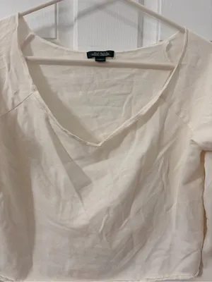 Wilfred Cream Long-Sleeve V-Neck Top thumbnail 2