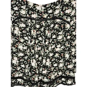 Maeve‎ Anthropologie Floral Lace Trim Blouse Womens 10 Black Boho Pleated Rayon thumbnail 11
