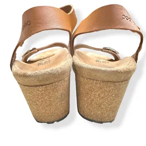 Papillio Birkenstock Wedge Sandals Brown Soley Leather Coastal Boho Womens 39 thumbnail 5