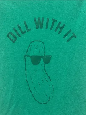 CRAZY DOG T-SHIRTS Dill With It Short Sleeve Tee S 16” p2p Green EUC thumbnail 5