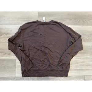 Splits59 Andie Oversized Soft Modal Fleece Sweatshirt Dark Chocolate Cozy Large thumbnail 4