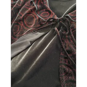 Notations Black Velvet With Red Paisley Top Whimsygoth Dark Romantic Witchy thumbnail 9