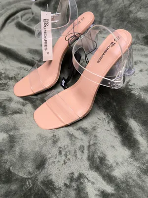 No Boundaries Nude Clear Strap Block Heel Sandals thumbnail 3