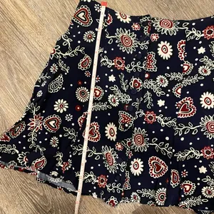 Vintage Y2k 90s mini skirt boho floral hearts button front high waisted small thumbnail 7