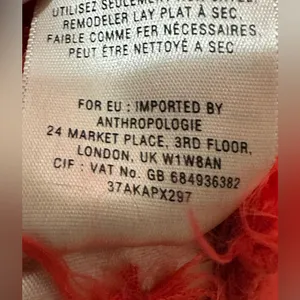 Anthropologie Moth sweater Red Emilie Wool blend Fuzzy Oversized button Size S thumbnail 9