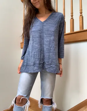 Blue Casual Long Sleeve Size XL thumbnail 2
