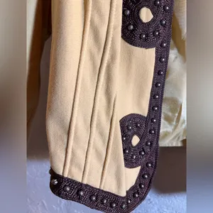 Double D Ranch Gold Tan Studded Blazer Jacket Brown Detailing cropped western M thumbnail 5