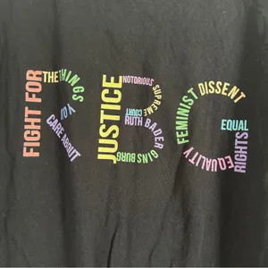 🦋 Fruit of the Loom Blue Graphic Tee RBG Ruth Bader Ginsburg Feminist Girl Power thumbnail 2