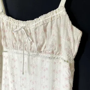 Garage fairycore nightdress women's‎ size L embroidered roses ruched bust mini thumbnail 2