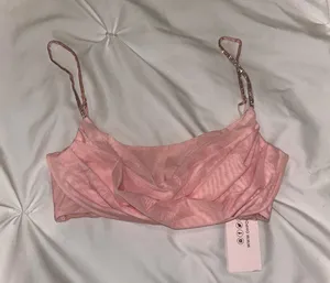 Oh Polly Embellished Strap Crop Top in Blush thumbnail 3