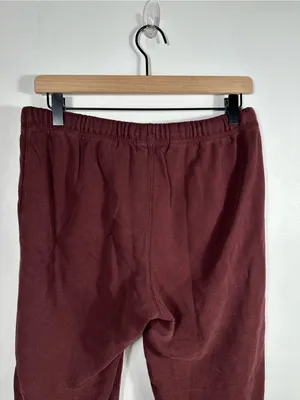 Roots‎ Original Sweatpants Burgundy Fleece Jogger Drawstring Size Small thumbnail 5
