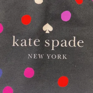 Kate Spade Large Black Polka Dot Lightweight Tote Name and Logo on Both Sides thumbnail 2