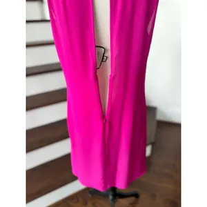 Alexis Hot Pink V-Neck Plunge Open Back Sleeveless Mini Shift Dress thumbnail 5