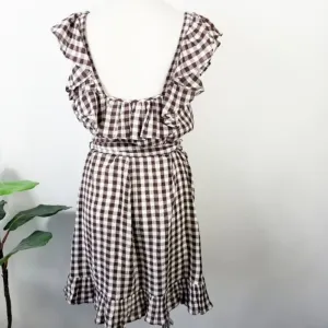 TOPSHOP Gingham Ruffle Mini Dress Sz‎ 8 thumbnail 6