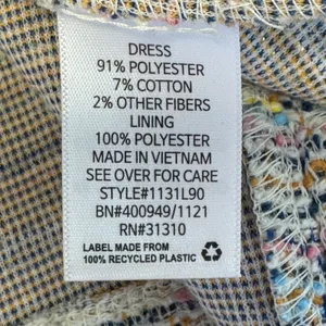 A. Byer Multi Color Tweed Mini Dress Sleeveless Square Neck Slit 1131L90 Small thumbnail 7